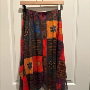 SHEIN Multicolor Asymmetrical Patchwork Skirt